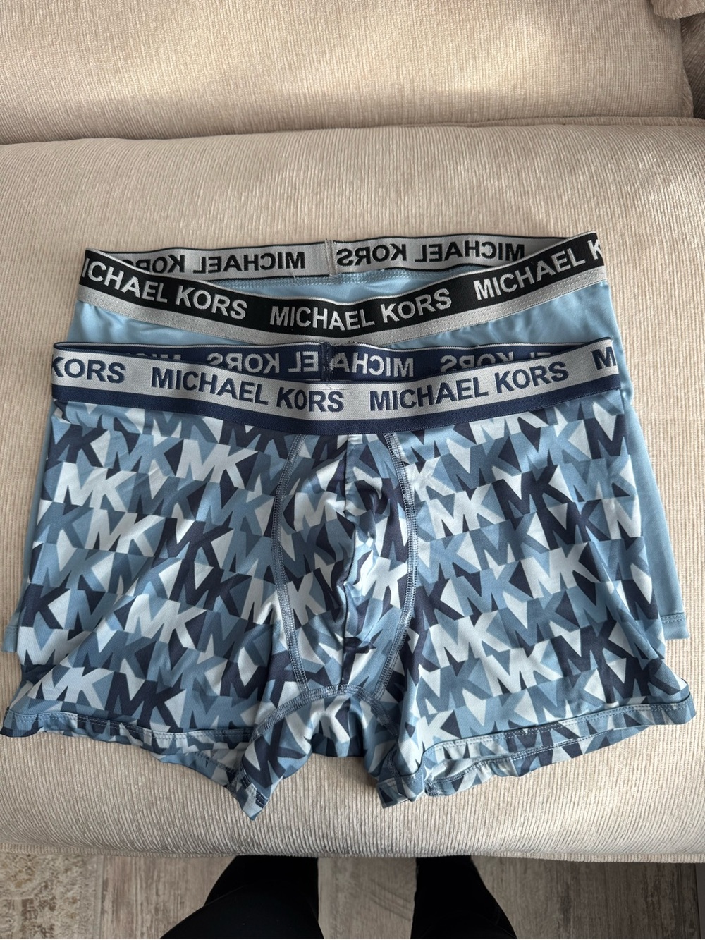 Michael Kors Light Blue & Navy Logo Pattern Boxer Briefs - 2-Pack